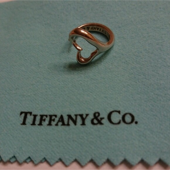 Tiffany & Co. Jewelry Tiffanys Elsa Peretti Open Heart Ring Size 5 - Picture 1 of 5